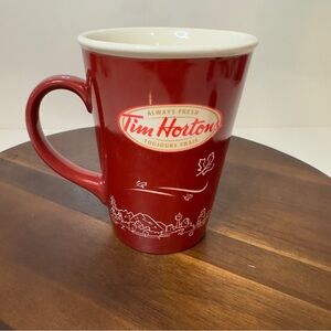 Tim Hortons 16 oz Mug Fall Winter Limited 010 Edition 2010 Brown Red VGC